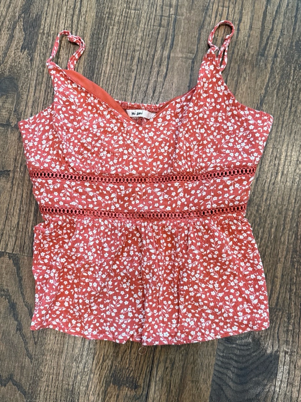 miami Rust Floral Lace-Trim Camisole